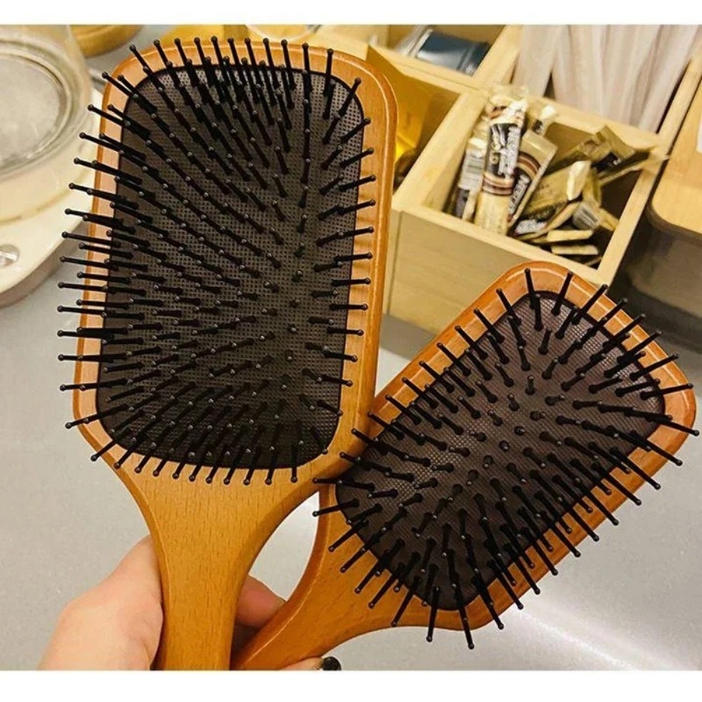 Hair Care For Hair Loss - Деревянная расческа-массажер для ухода за вьющимися